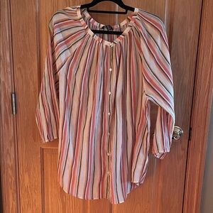 Chaps Multicolor Striped Blouse